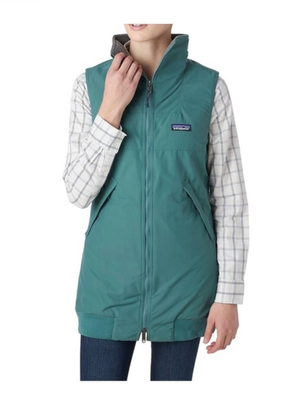 NWT Patagonia Women's Shelled Synchilla Reversible Vest In Regen Green